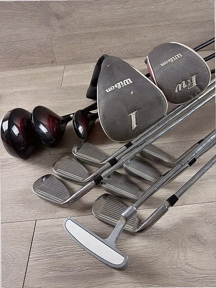 Wilson Mens Deep Red Complete Golf Club Set Irons Woods And Putter RH