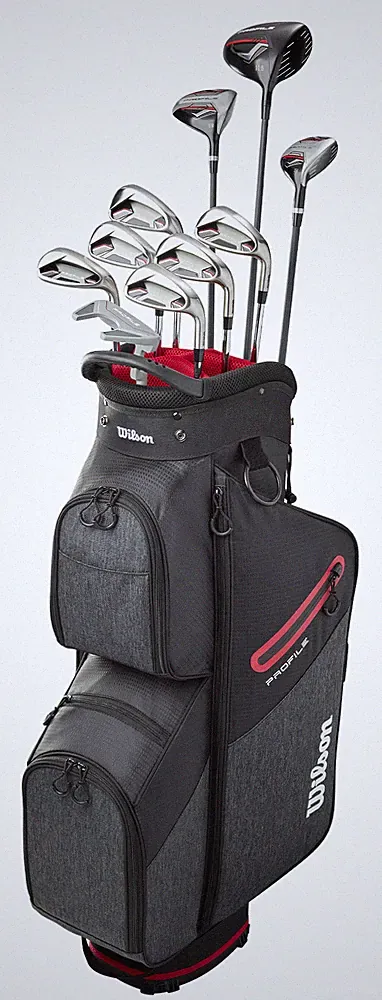 Wilson Profile Red Complete Set with Cart Bag