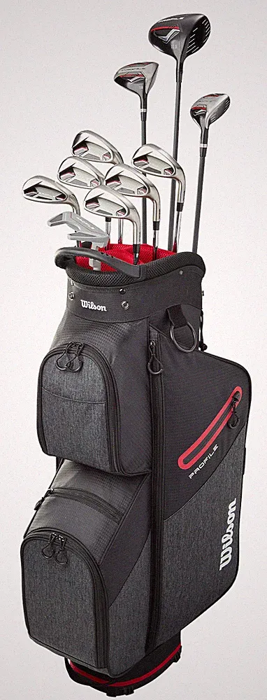 Wilson Profile Red Complete Set with Cart Bag