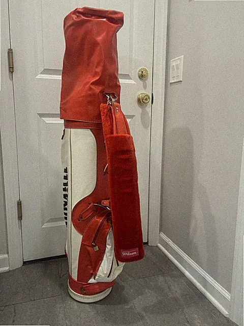 Wilson Staff Vintage Tour Golf Bag w/ Rain Hood - Red and White