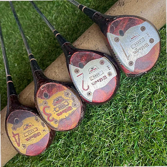 Wilson Top Notch Driver Wood Set Regular Flex Leather Grips Vintage Golf