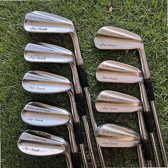 Wilson Top Notch Dyna Weight Blade Iron Set 2-Pw Stainless Leather Grips Vintage