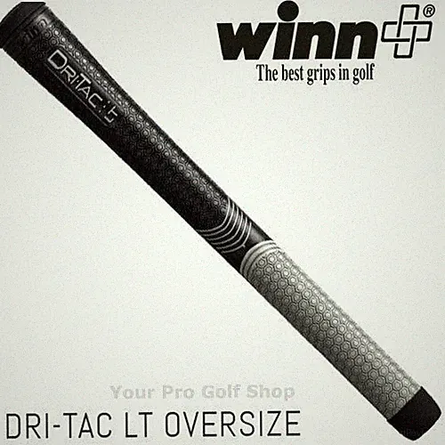 Winn Dri-Tac LT (Less Taper) Black Gray Oversize Golf Grip 7LTDT-BK