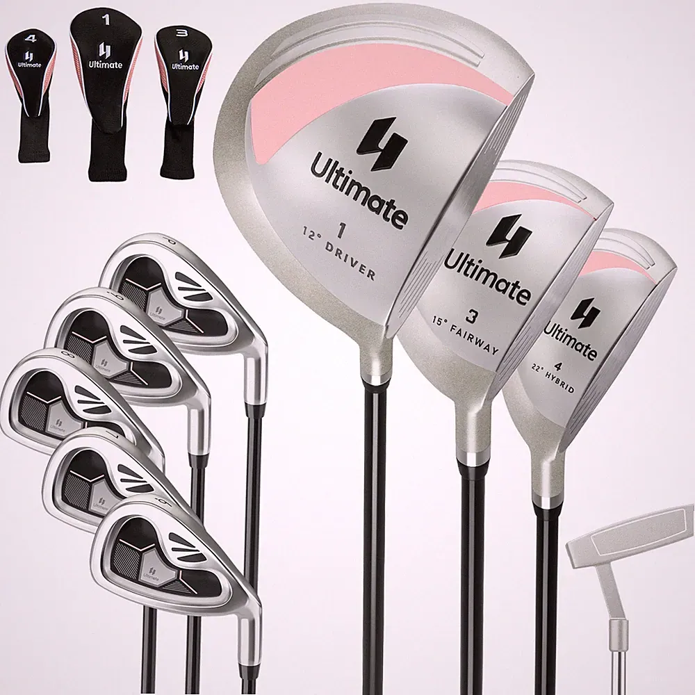 Women's 9 Pcs Complete Golf Club Set,3# Fairway Wood,4#Hybrid,6#7#8#9#&P# Irons
