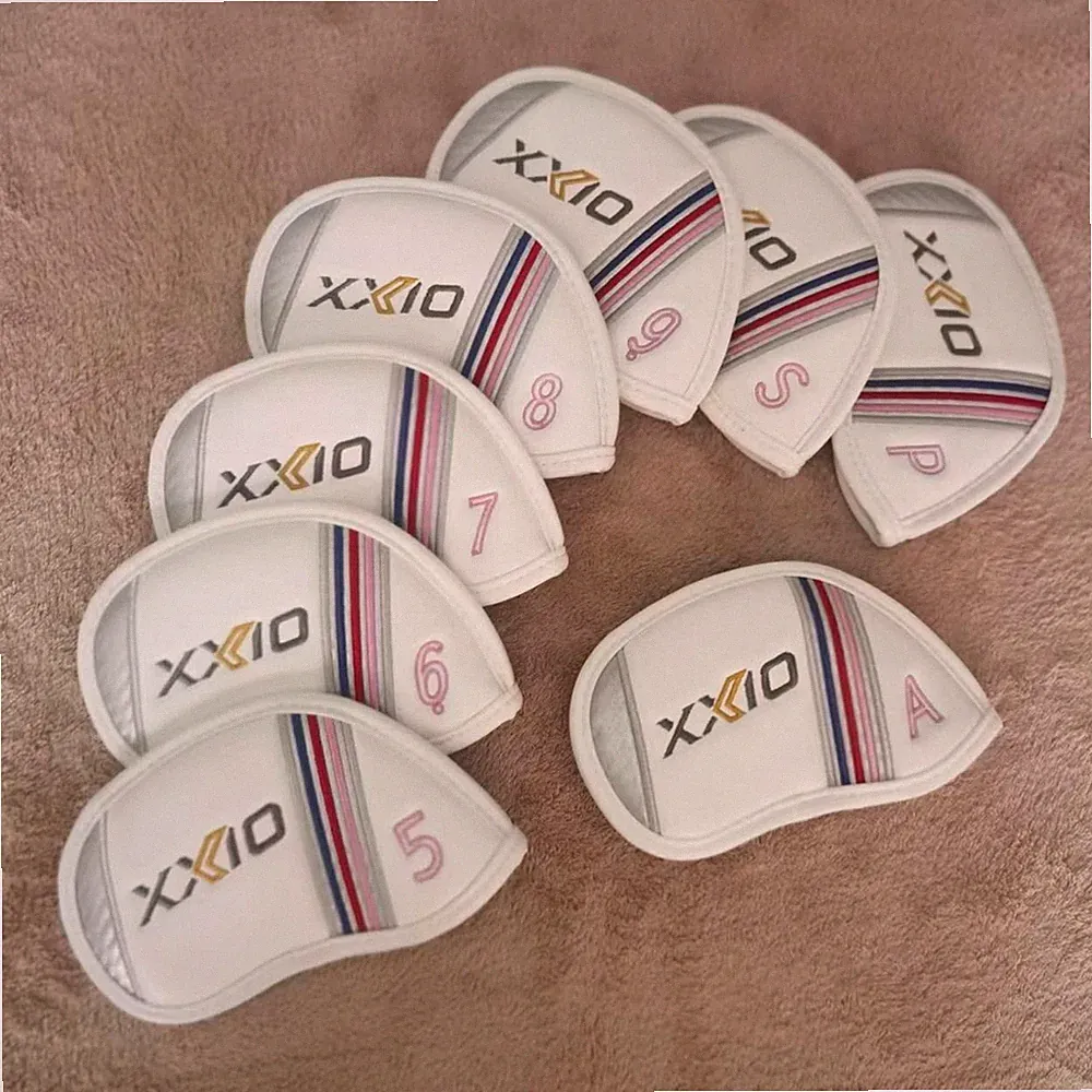Women's Golf Club Iron Head Cover XXIO White Silver Style 5-9-PAS 8-Piece Set