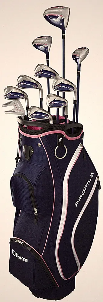 Wilson Profile Navy/Pink Cart Bag Women's Set