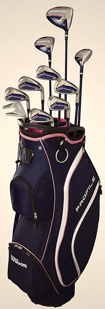 Women Wilson Profile Navy/Pink with Cart Bag Complete Set Club Set Profile New