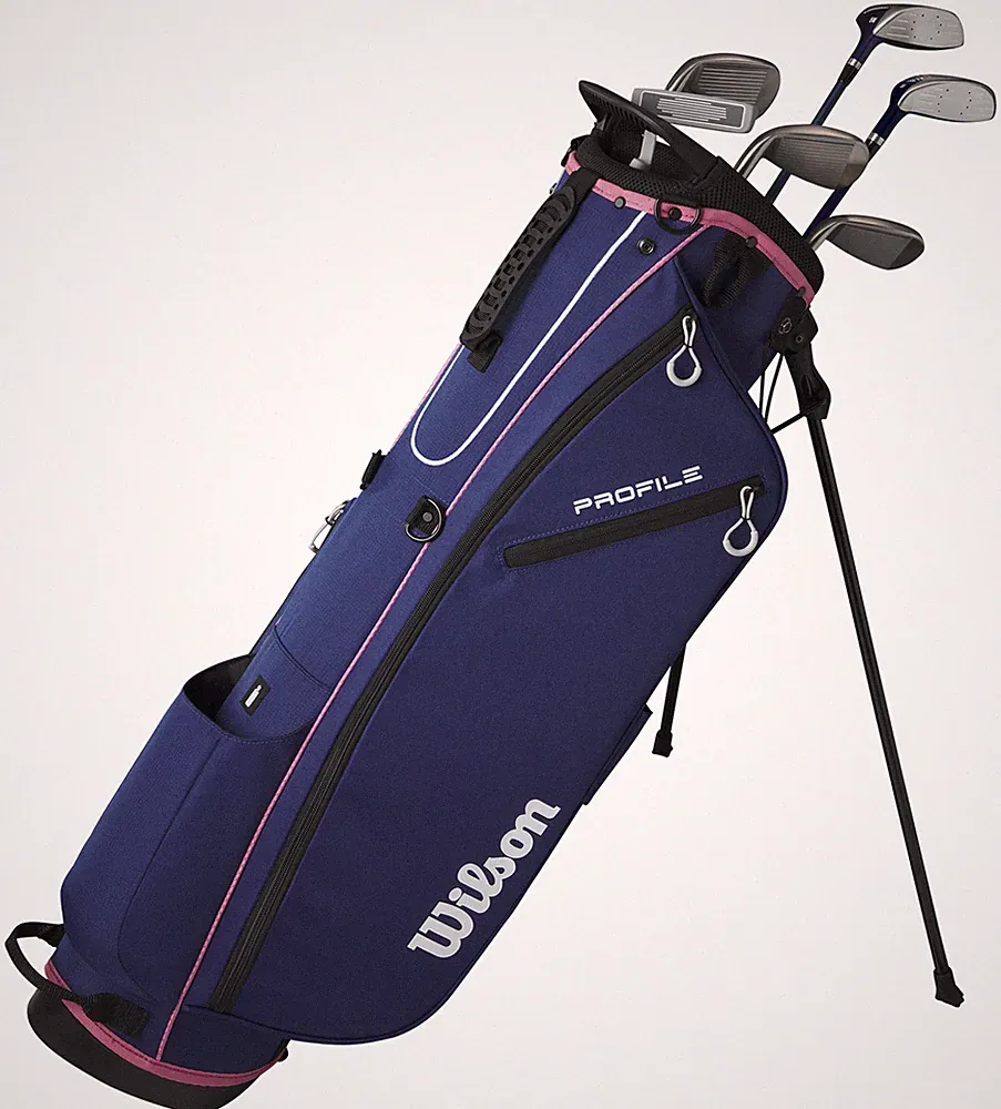 Women Wilson Profile Navy/Pink with Stand Bag Complete Set Club Set Graphite New