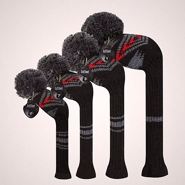 Wood Golf Club Head Covers Knit 4 Protective Fit Over Well Made Golf Accessories