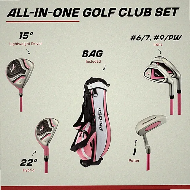 X7 Kids Golf Clubs Set with Lightweight Graphite Shafts