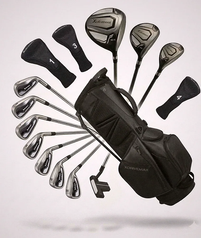 XDriveMax 15Piece Men's Complete Golf Club Set Forged Titanium 10.5° Driver,...