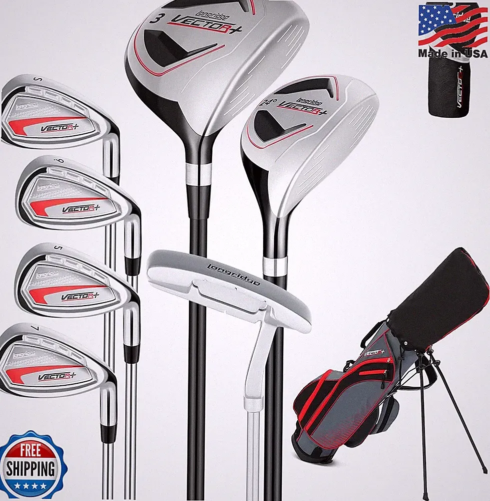 XDriveMax 8-Piece Left Hand Golf Club Set Red Regular Flex Complete
