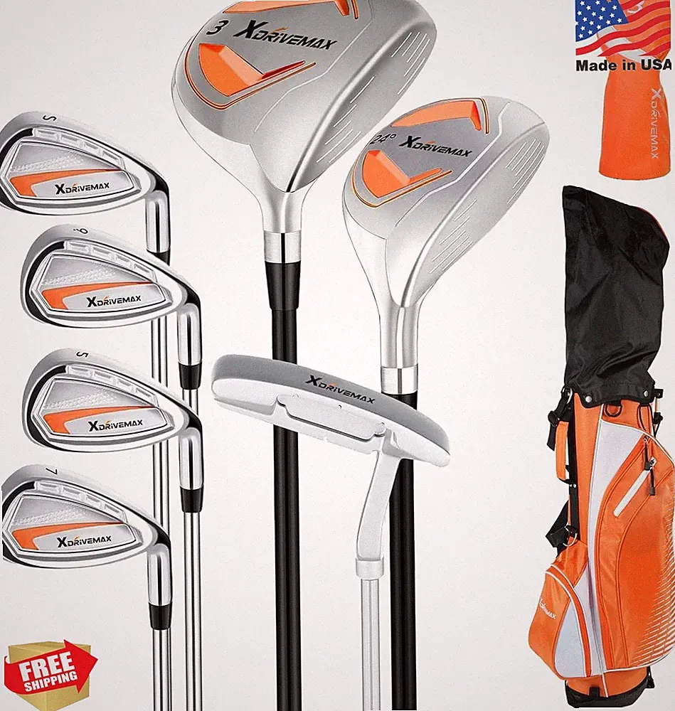 XDriveMax 8-Piece Left Hand Women Golf Club Set Orange Regular Flex