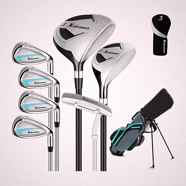 XDriveMax 8-Piece Left/Right Hand Complete Golf Club Set for Men & Women: Woo...