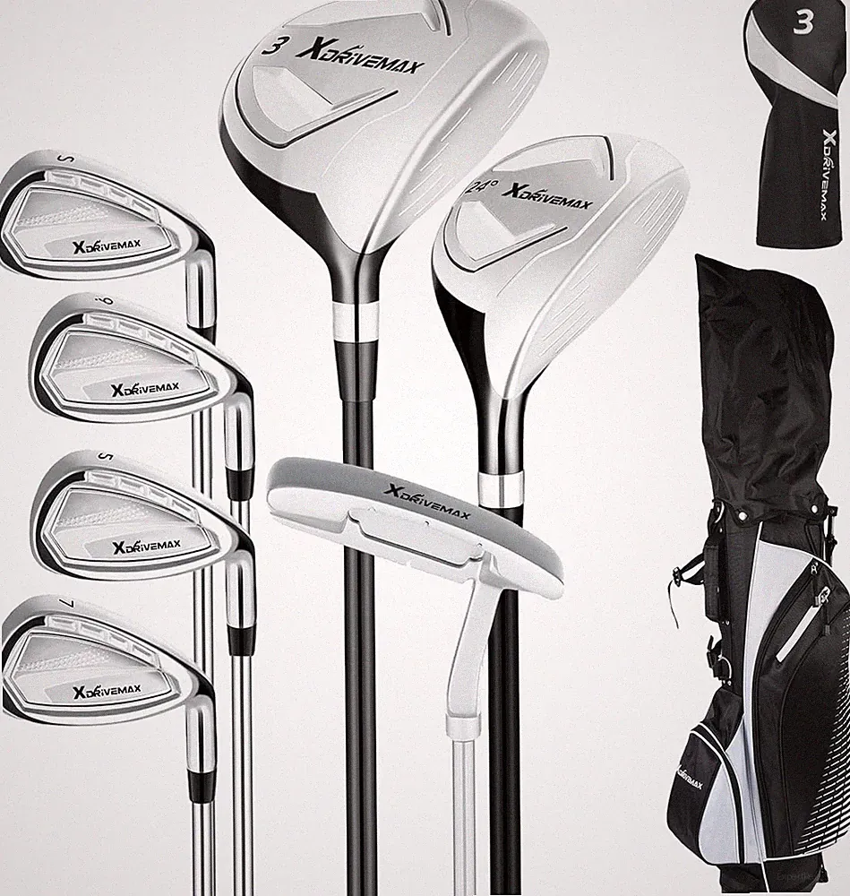 Xdrivemax 8-Piece Right & Left Hand Complete Golf Club Set for Men & Women: Wood