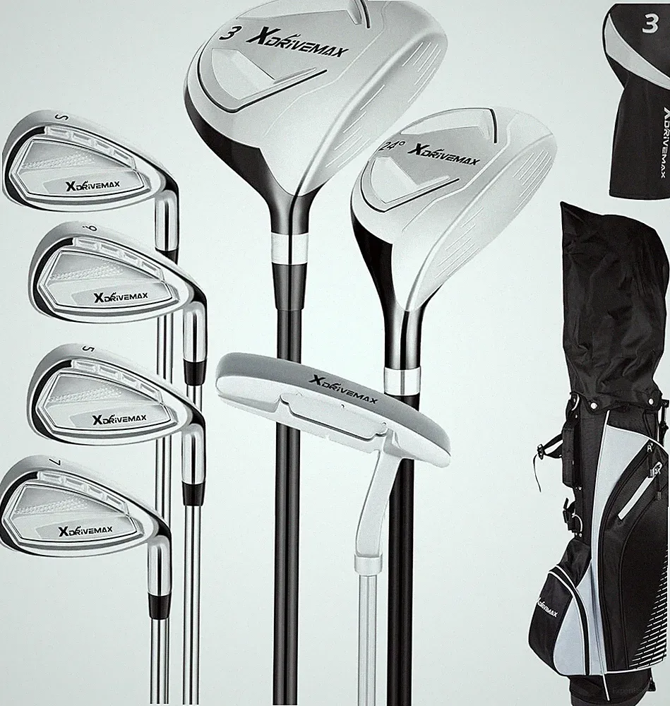 XDriveMax 8Piece Left/Right Hand Complete Golf Club Set for Men & Women Wood,...