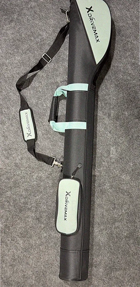 XDriveMax Golf Clubs Travel Carry Bag Black Fabric Case Single Strap Aqua Green