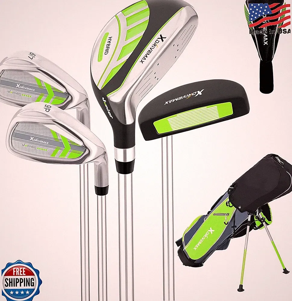 XDriveMax Junior Golf Club Set 39-48 inches Green Right Hand 5-Piece Kids