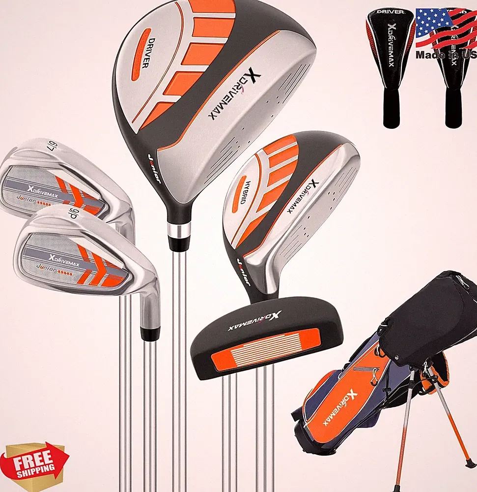 XDriveMax Junior Golf Club Set 50-60 inches Orange Right Hand 5-6 Piece