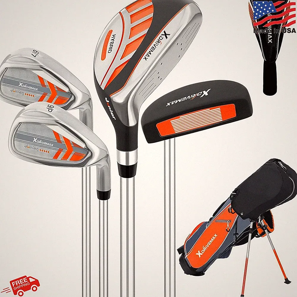 XDriveMax Junior Golf Club Set Orange 5-Piece Ages 4-8 Right Hand Kids