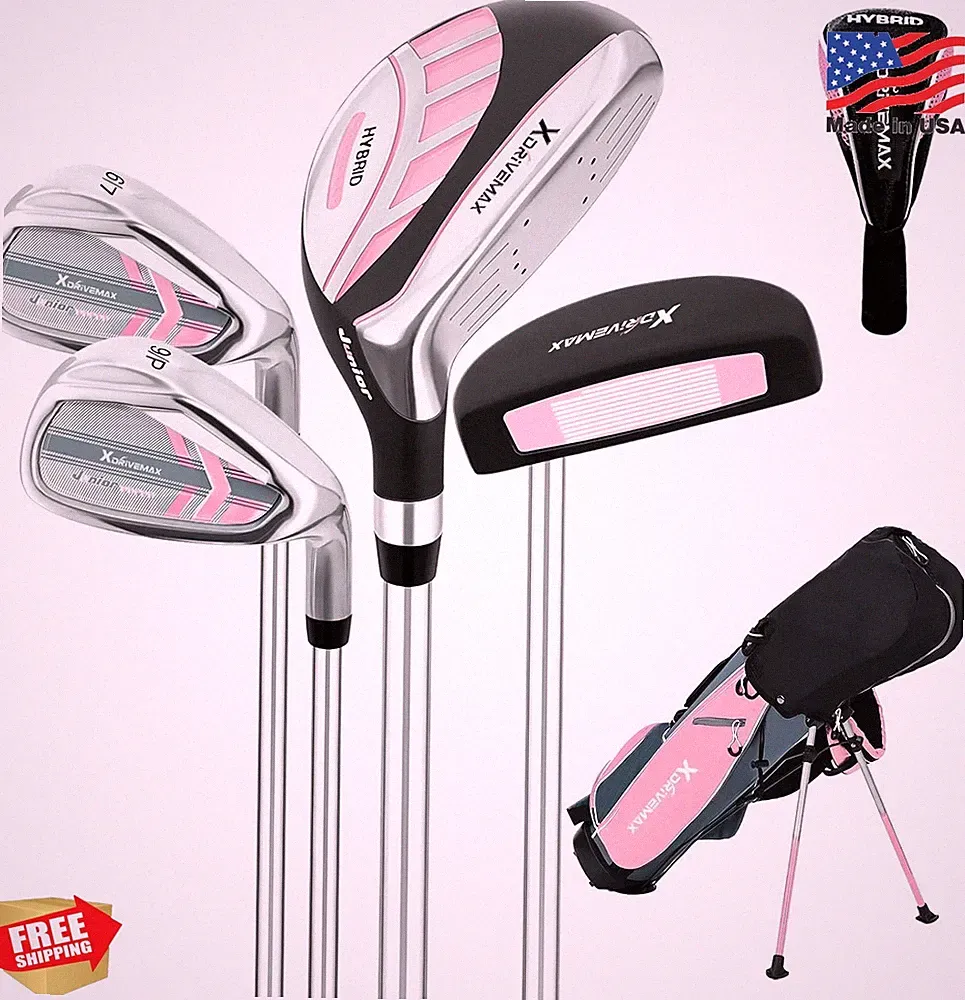 XDriveMax Junior Golf Club Set Pink 5-Piece Ages 4-8 Right Hand Kids