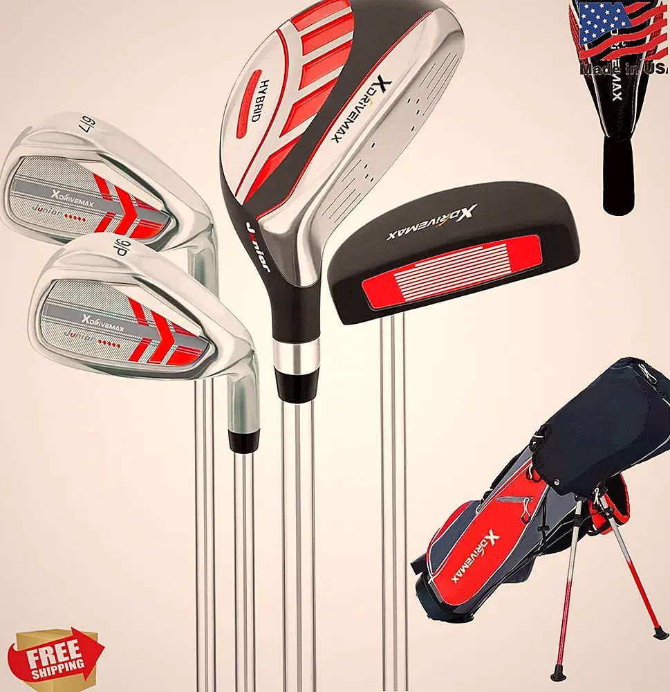 XDriveMax Junior Golf Club Set Red 39-48 inches Ages 4-8 Right Hand