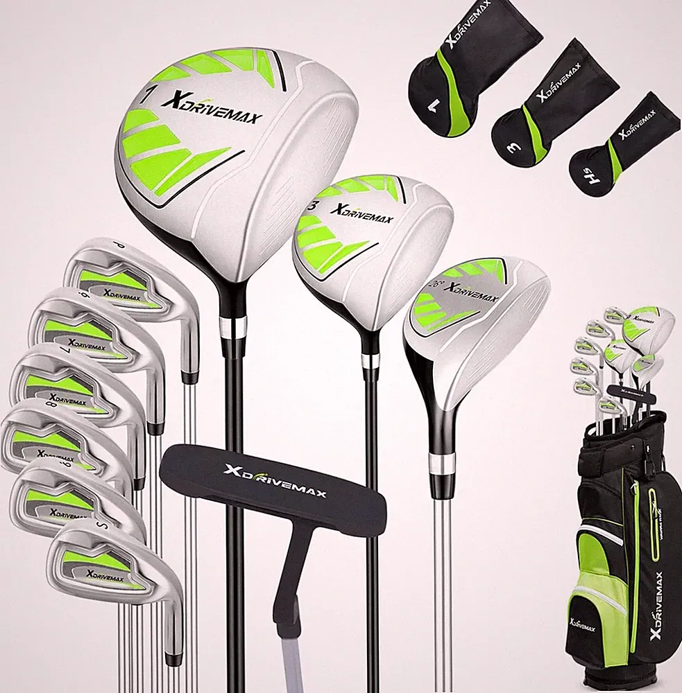 Xdrivermax 14-Piece Golf Club Set for Beginners with Lightweight Cart Bag