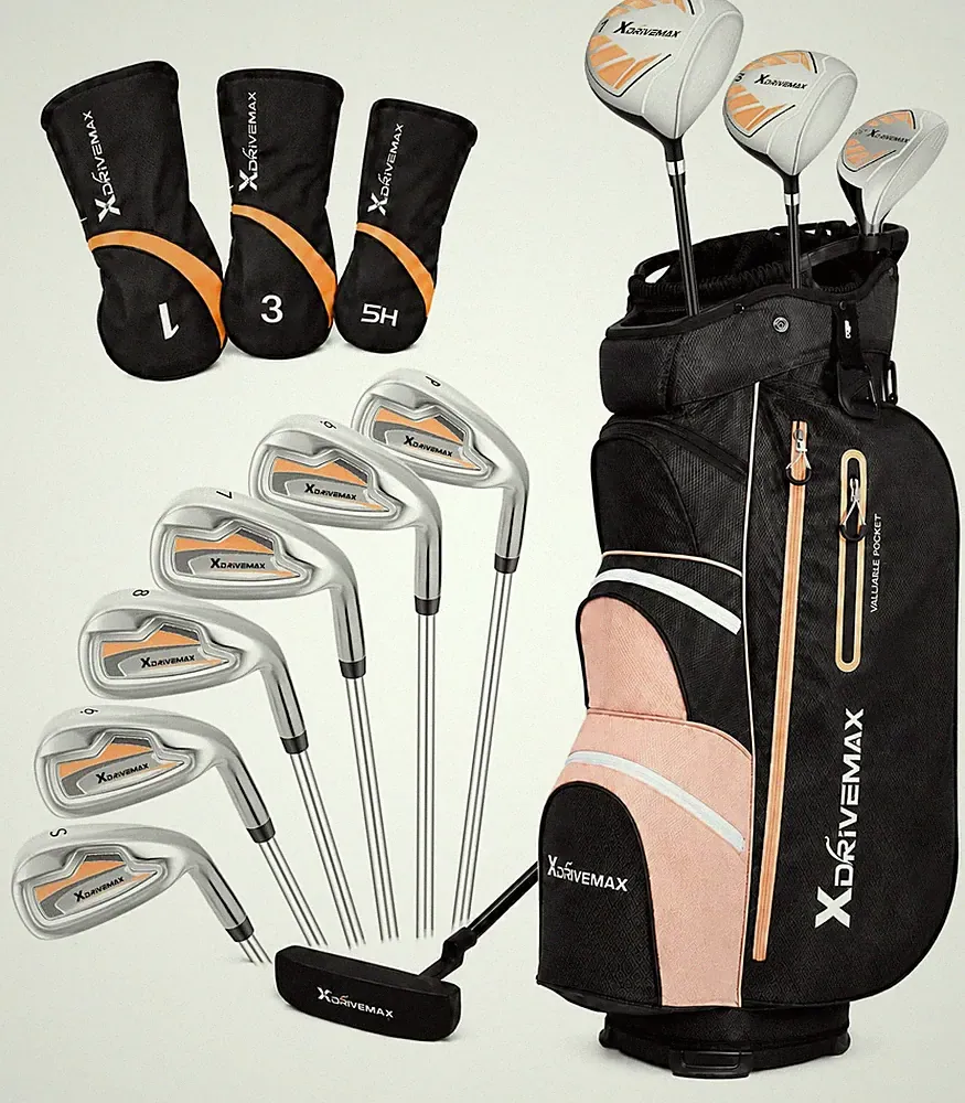 XDriverMax 14Piece Women's Golf Club Set for Beginners, Standard & Tall Lengt...
